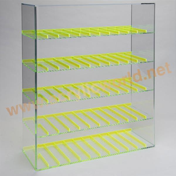5 shelives acrylic cigarette display with pusher