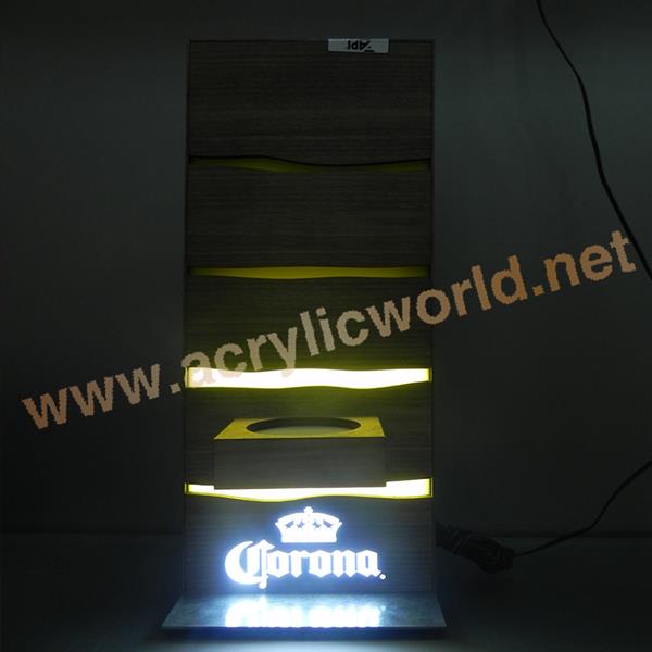 oem design lighted wine display rack 