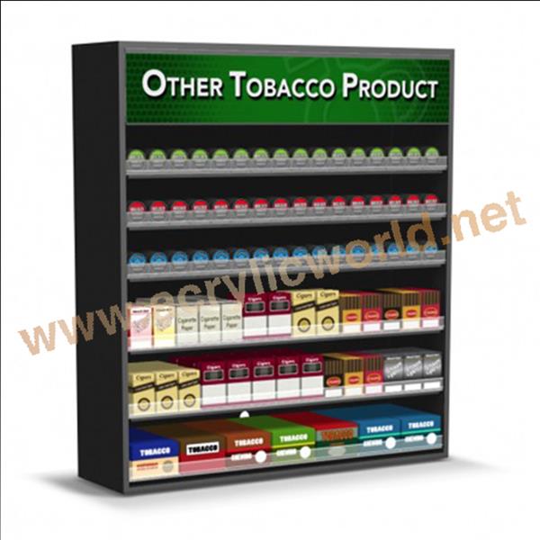 acylic floor shelf cigarette display stand with pusher