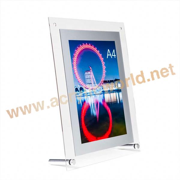 desk acrylic frameless picture frame with screw
