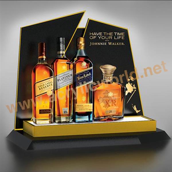 luxury acrylic liquor display case 4 bottles