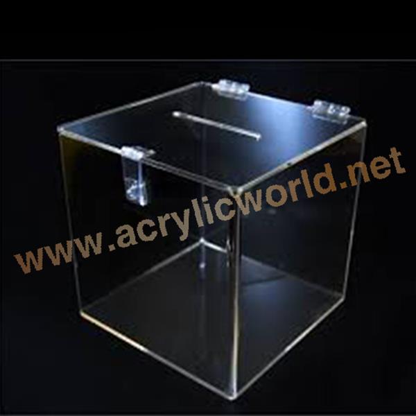 clear acrylic box with hinged lid