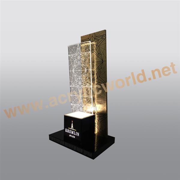 table plexiglass wine display with poster board