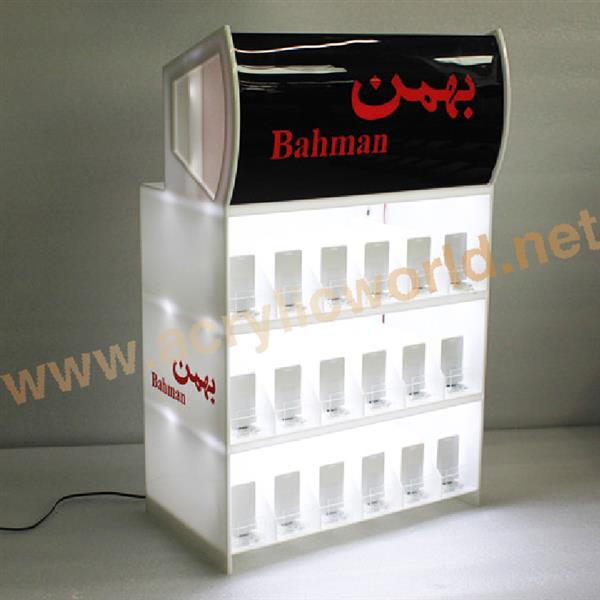 tobacco display shelf with push and light box