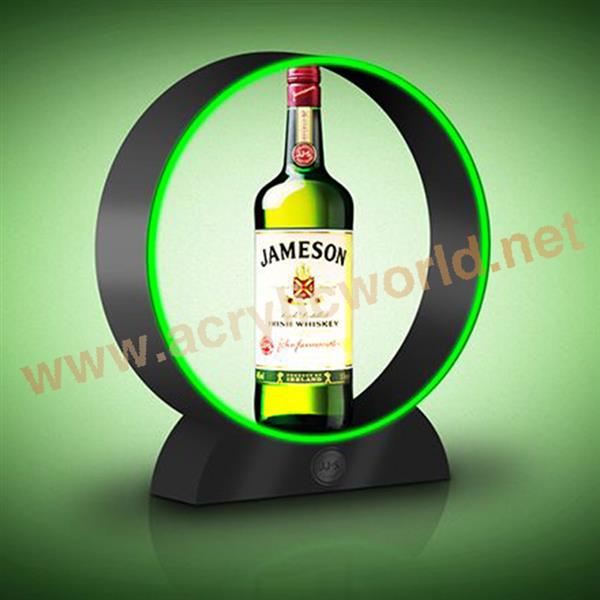 round shape led acrylic wine stand for single bottle