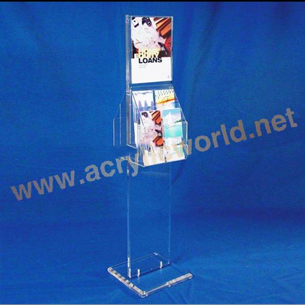 2 side brochure holder floor stand