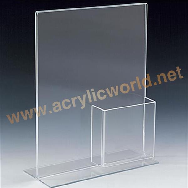 A4 size acrylic hotel brochure holder with pocket