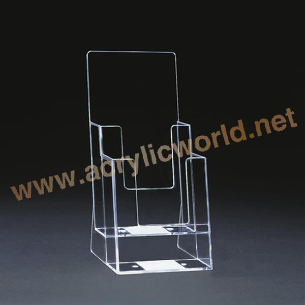 A6 acrylic wall mount brochure holder two layers