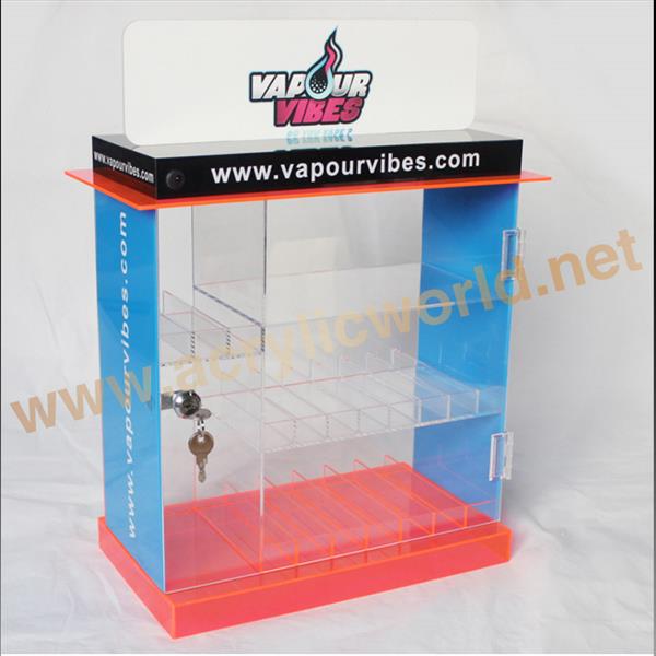 two shelves acrylic e cigarette display holder